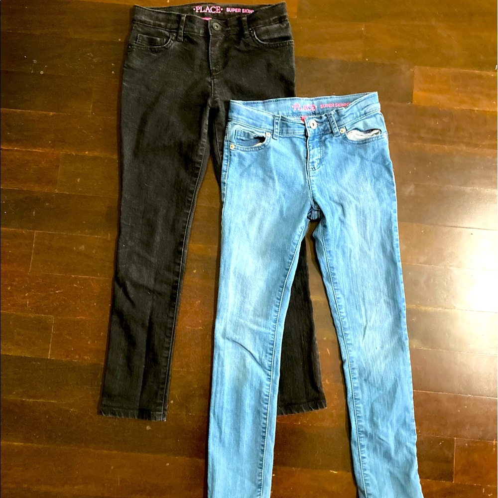 2 Pairs of Girl’s Size 8 Jeans - Black & Denim